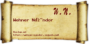 Wehner Nándor névjegykártya