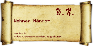 Wehner Nándor névjegykártya