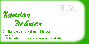 nandor wehner business card